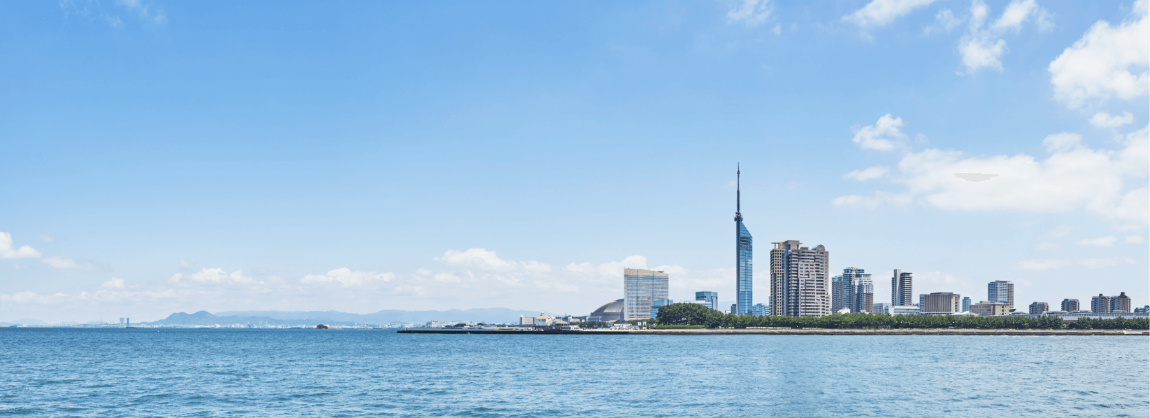 福岡タワーと福岡市内の街並み